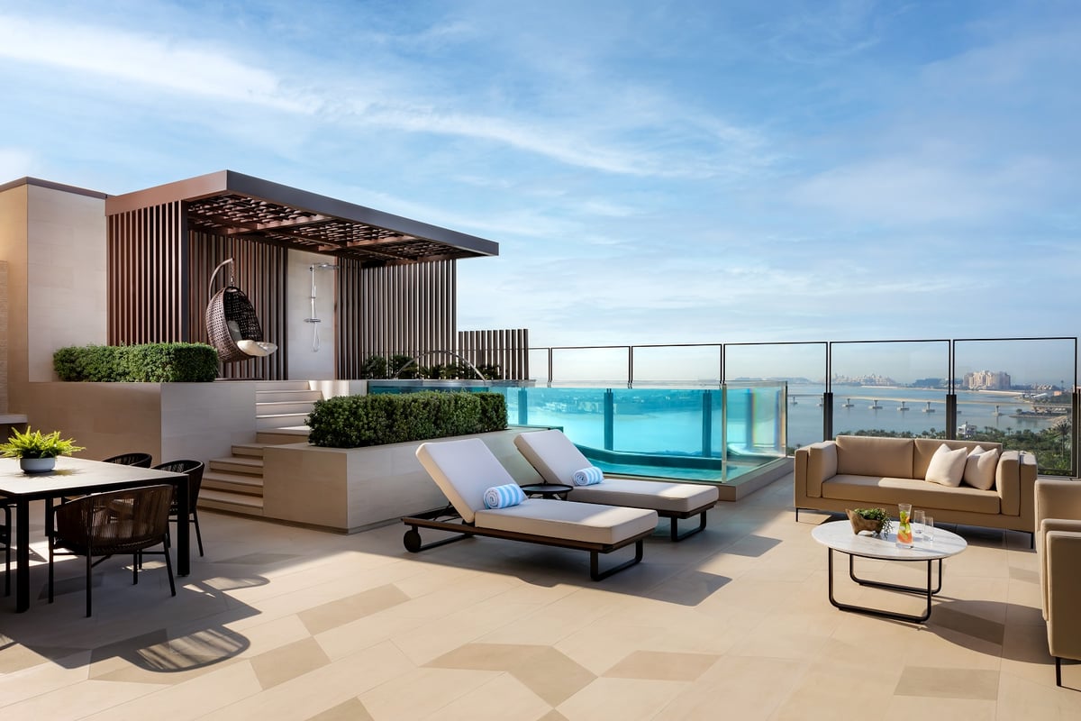Sky Pool Villa, terrace by day, at Atlantis The Royal
